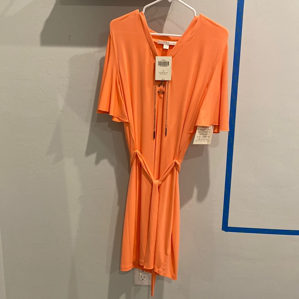 Mango orange dress. Boston proper. Size 6